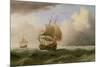 An English Ship Close-Hauled in a Strong Breeze-Willem van de Velde-Mounted Giclee Print