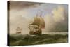 An English Ship Close-Hauled in a Strong Breeze-Willem van de Velde-Stretched Canvas