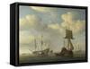 An English Vessel and Dutch Ships Becalmed, C. 1660-Willem Van De Velde The Younger-Framed Stretched Canvas