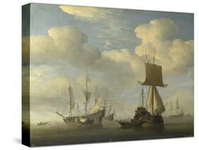 An English Vessel and Dutch Ships Becalmed, C. 1660-Willem Van De Velde The Younger-Stretched Canvas