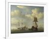 An English Vessel and Dutch Ships Becalmed, C. 1660-Willem Van De Velde The Younger-Framed Giclee Print