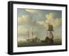 An English Vessel and Dutch Ships Becalmed, C. 1660-Willem Van De Velde The Younger-Framed Giclee Print