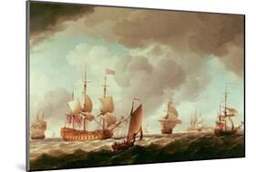 An English Vice-Admiral of the Red and His Squadron at Sea, C.1750-59-Charles Brooking-Mounted Giclee Print