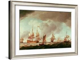 An English Vice-Admiral of the Red and His Squadron at Sea, C.1750-59-Charles Brooking-Framed Giclee Print