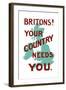 An English World War One Poster with the Outline of Great Britain-Stocktrek Images-Framed Art Print