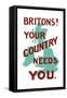 An English World War One Poster with the Outline of Great Britain-Stocktrek Images-Framed Stretched Canvas