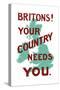 An English World War One Poster with the Outline of Great Britain-Stocktrek Images-Stretched Canvas