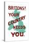 An English World War One Poster with the Outline of Great Britain-Stocktrek Images-Stretched Canvas