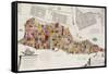 An engraved map of St Croix (Santa Cruz), 1754-null-Framed Stretched Canvas