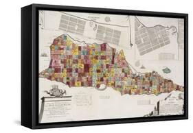 An engraved map of St Croix (Santa Cruz), 1754-null-Framed Stretched Canvas