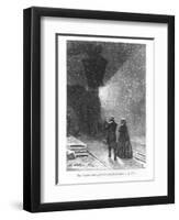 An Enormous Shadow, Preceded by a Bright Light, Illustration from "Around the World in Eighty Days"-L Bennet-Framed Giclee Print