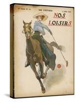 An Enthusiastic Lady Polo Player-null-Stretched Canvas