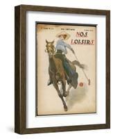 An Enthusiastic Lady Polo Player-null-Framed Photographic Print