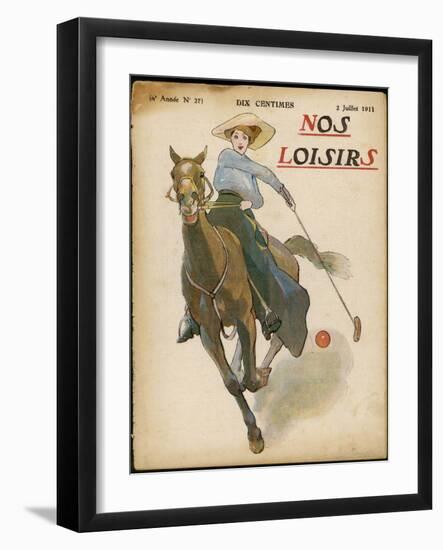 An Enthusiastic Lady Polo Player-null-Framed Photographic Print