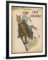 An Enthusiastic Lady Polo Player-null-Framed Photographic Print