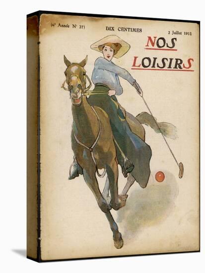 An Enthusiastic Lady Polo Player-null-Stretched Canvas