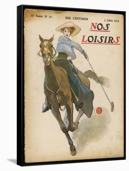 An Enthusiastic Lady Polo Player-null-Framed Stretched Canvas