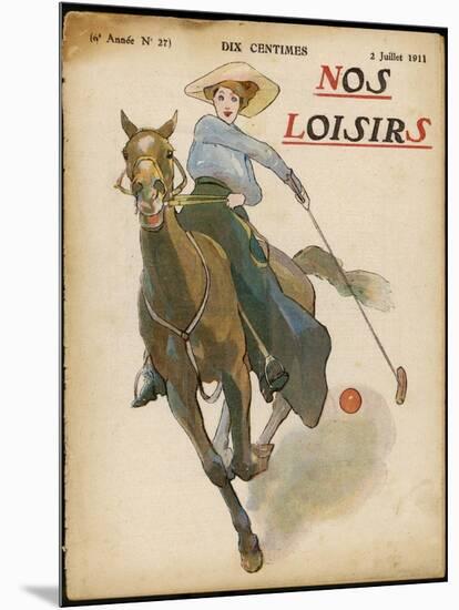 An Enthusiastic Lady Polo Player-null-Mounted Photographic Print