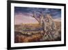 An Epicyon Attacks a Synthetoceras on the Run-null-Framed Art Print