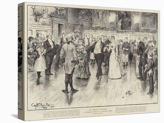 An Equal Footing, a Christmas Dance at a Country House-Frederick Barnard-Stretched Canvas