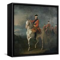 An Equestrian Portrait of King George III, Wearing the Order of the Garter-David Morier-Framed Stretched Canvas