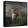 An Equestrian Portrait of King George III, Wearing the Order of the Garter-David Morier-Framed Stretched Canvas