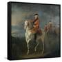 An Equestrian Portrait of King George III, Wearing the Order of the Garter-David Morier-Framed Stretched Canvas