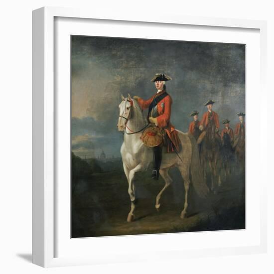 An Equestrian Portrait of King George III, Wearing the Order of the Garter-David Morier-Framed Giclee Print