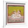 An Erotic Scene by the Edge of a River, C.1900 (Gouache and Gold on Paper.)-null-Framed Giclee Print