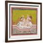 An Erotic Scene by the Edge of a River, C.1900 (Gouache and Gold on Paper.)-null-Framed Giclee Print