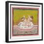 An Erotic Scene by the Edge of a River, C.1900 (Gouache and Gold on Paper.)-null-Framed Giclee Print