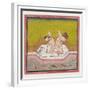 An Erotic Scene by the Edge of a River, C.1900 (Gouache and Gold on Paper.)-null-Framed Giclee Print