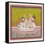 An Erotic Scene by the Edge of a River, C.1900 (Gouache and Gold on Paper.)-null-Framed Stretched Canvas