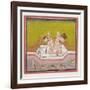 An Erotic Scene by the Edge of a River, C.1900 (Gouache and Gold on Paper.)-null-Framed Giclee Print