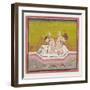 An Erotic Scene by the Edge of a River, C.1900 (Gouache and Gold on Paper.)-null-Framed Giclee Print