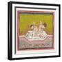 An Erotic Scene by the Edge of a River, C.1900 (Gouache and Gold on Paper.)-null-Framed Giclee Print