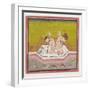 An Erotic Scene by the Edge of a River, C.1900 (Gouache and Gold on Paper.)-null-Framed Giclee Print