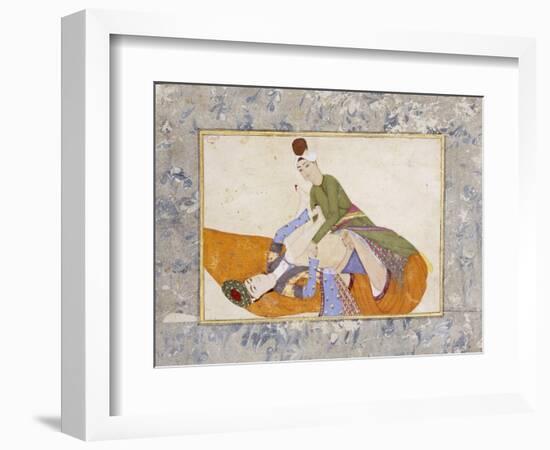 An Erotic Scene, Signed by Abdullah Bokhari Turkey, 1744-5 AD-Abdullah Bokhari-Framed Giclee Print