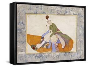 An Erotic Scene, Signed by Abdullah Bokhari Turkey, 1744-5 AD-Abdullah Bokhari-Framed Stretched Canvas