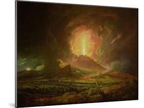 An Eruption of Vesuvius, Seen from Portici, circa 1774-6-Joseph Wright of Derby-Mounted Giclee Print