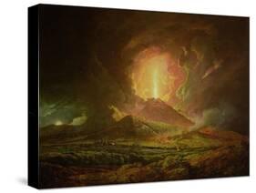 An Eruption of Vesuvius, Seen from Portici, circa 1774-6-Joseph Wright of Derby-Stretched Canvas