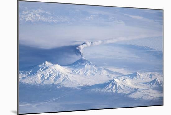 An Eruption Plume Emanating from Kliuchevskoi Volcano-null-Mounted Photographic Print