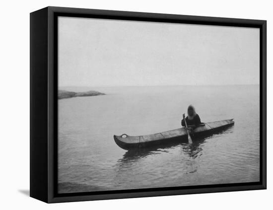 An Eskimo of Alaska in His Kayak-Hogg-Framed Stretched Canvas
