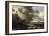 An Estuary Scene in a Gale, with Fishermen hauling in a Fixed Line-Bonaventura Peeters-Framed Giclee Print