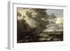 An Estuary Scene in a Gale, with Fishermen hauling in a Fixed Line-Bonaventura Peeters-Framed Giclee Print