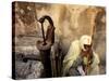 An Ethiopian Orthodox Christian Woman Pilgrim Rests-null-Stretched Canvas