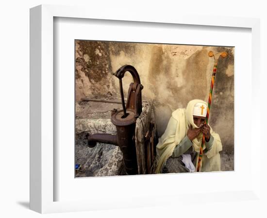 An Ethiopian Orthodox Christian Woman Pilgrim Rests-null-Framed Photographic Print