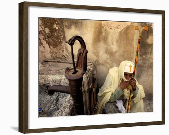 An Ethiopian Orthodox Christian Woman Pilgrim Rests-null-Framed Photographic Print