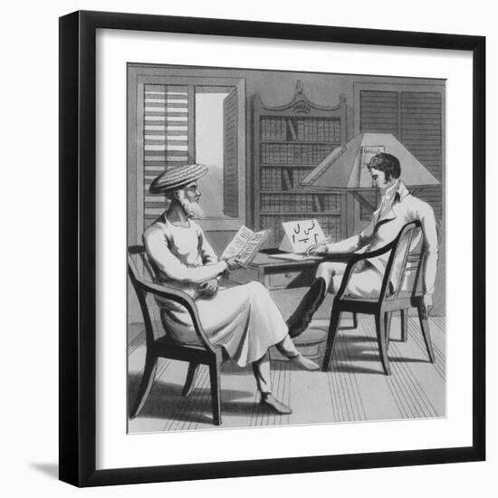 An European Gentleman with His Moonshee-Charles D'oyly-Framed Giclee Print