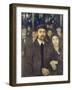 An Evening at Cafe Victor (Oil on Canvas)-Jules Adler-Framed Giclee Print